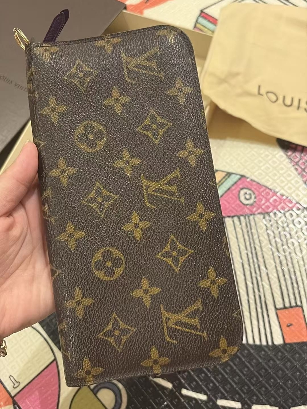 Louis Vuitton Men’s Monogram Canvas Zip Wallet - Brown/Gold